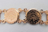 21k Yellow Gold Coin Style Bracelet 8.5 Grams 7 Inch Eb0626iorsa