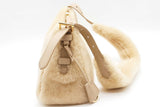 Prada Shearling Ecru Shoulder Bag Eb0526loxzde