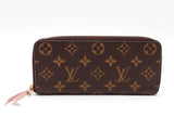 Louis Vuitton Clemence Wallet In Monogram Coated Canvas & Rose Ballerine Leather Fw0726lrzdu