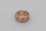 14k Rose Gold Diamond Floral Eternity Band 7.8 Grams Size 6 Eb0926pexsa