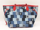 Louis Vuitton Blue Patchwork Denim Neverfull Mm Tote Bag Sd0626oorrdu