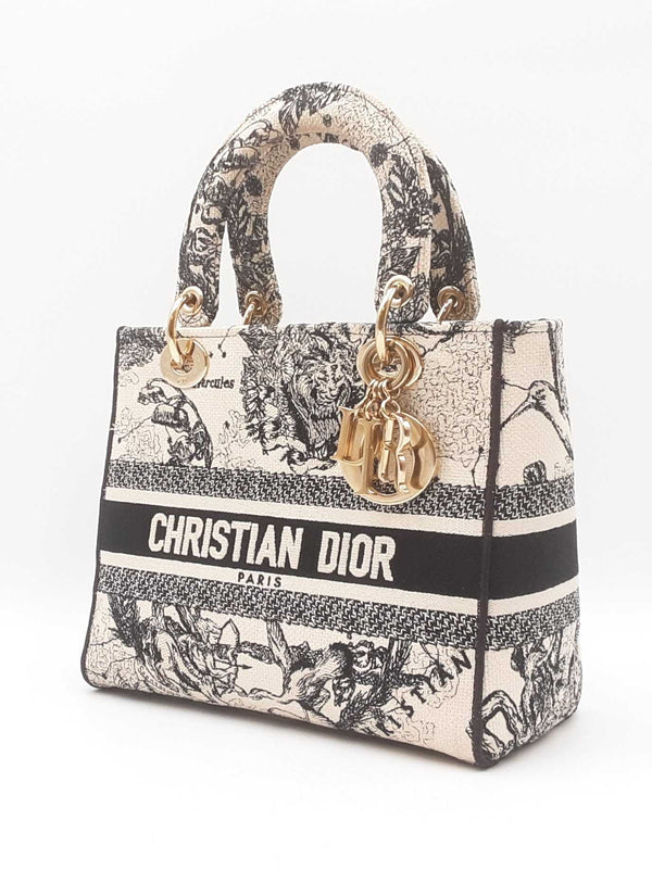 Christian Dior Lady Dior D-lite In Toile De Jouy Embroidered Canvas Fw0725lexzdu