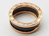 Bvlgari B.zero 1 18k Rose Gold Black Ceramic Ring Size 52/ 5.75 Do0924rrxde