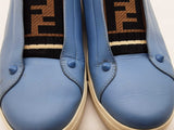 Fendi 8e6852 Vitello Rockoclick Blue Leather Slip Ons Size Eu 39 Do1124lxzde