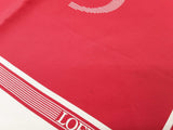 Loewe Anagram Logo Red Creme Silk Square Scarf Do0926lrxde
