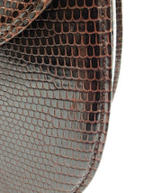 Gucci Bamboo 1947 Top Handle Bag In Dark Brown Lizard Skin Leather Fw0526prxdu