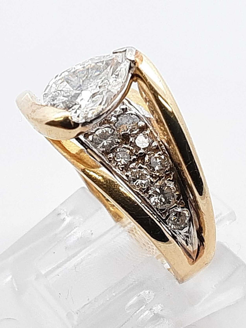 1.0 Cttw Diamond & 14k Yellow Gold Ring 4.5 Grams Size 4.25 Fw1224rxzdu