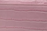 Balenciaga Hourglass Pink Crocodile Embossed Leather Chain Wallet Eb1026wrxsa