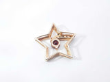 Garnet & Diamond Star Slide Pendant In 10k Yellow Gold (.417) 1.5 Grams Fw1025pzdu