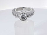 1.36 Cttw Diamond Platinum 95% Wedding Ring 10.5 Grams Size 7 Aa0925izxsa