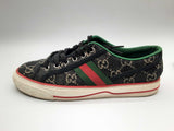 Gucci 606110 Tennis 1977 Gg Black Denim Low Top Trainers Size 39+ Do0724lrxde