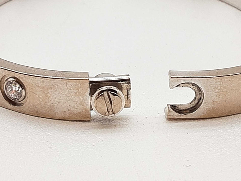Cartier Love Bangle Diamonds 18k White Gold 27.9g Bracelet Size 15 Do1024crxzde