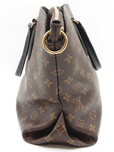 Louis Vuitton Flower Brown Monogram Black Leather Zipped Tote Do0626lixzde