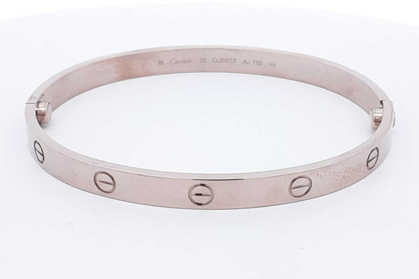 Cartier 18k White Gold Love Bracelet 39.6 Grams Size 20 Eb0824pxxzsa