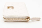 Chanel White Caviar Quilted Zip Aound Coin Wallet Eb1125rxzde