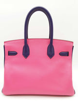 Hermes Birkin 30 Pink Purple Chevre Mysore Palladium Handbag Do0526lrxzxde