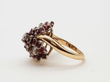 Rubies Diamonds 14k Yellow Gold 6.8g Flowers Cluster Ring Size 6.25 Do0426ixzde