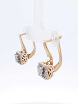 0.18 Cttw Diamond & 14k Yellow Gold Leverback Earrings 4.6 Grams Fw0925ocrdu