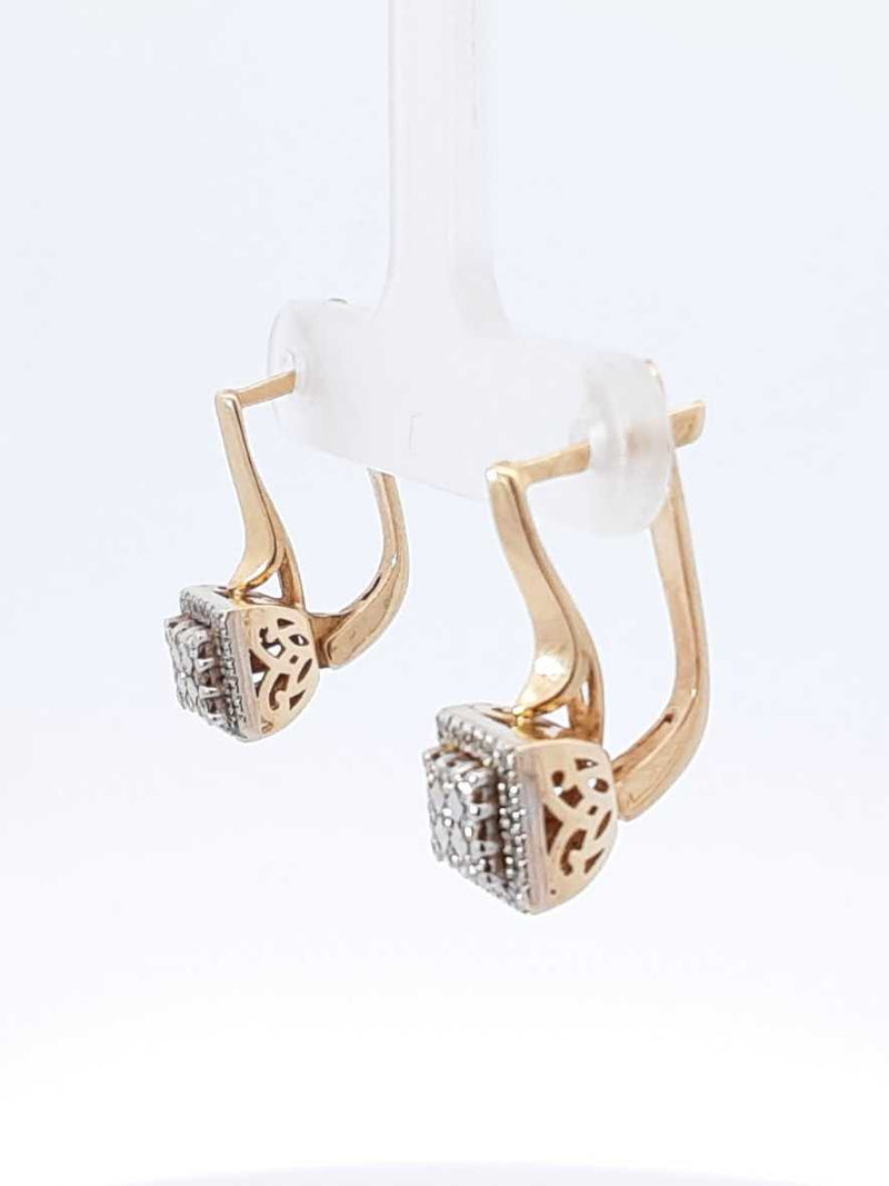0.18 Cttw Diamond & 14k Yellow Gold Leverback Earrings 4.6 Grams Fw0925ocrdu