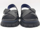Burberry Pebbled Leather Sandals Black Size 11 Aa0326rzsa
