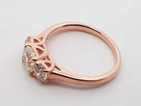 1.14 Cttw Diamond 14k Rose Gold Three-stone Ring W/cert 3.2g Sz 6.5 Fw0226lpxzdu