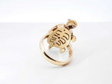 3 Legged Mama And Baby Turtle Locket Ring In 14k Tri-color Gold 8.8 Grams Size 6.5 Fw0726rzxdu