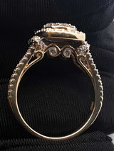 1.39 Cttw Diamond & 10k White Gold Double Halo Ring 4.1 Grams Size 6.5 Fw0926iordu