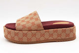 Gucci Gg Monogram Canvas Angelina Platform Sandals Size 39 Eb0226lrxsa