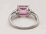 Pink Stone 10k White Gold 2.6g Ring Size 7 Do0426lxzde