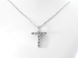 0.44 Cttw Diamond & 10k Gold Cross Pendant Necklace 2.7 Gram 18 Inch Fw0826ozxdu