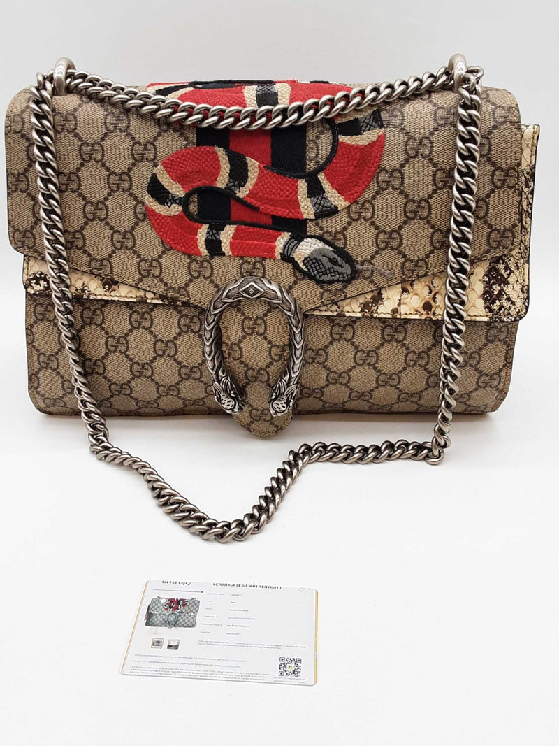 Gucci Dionysus Canvas Kingsnake Embroidery Python Shoulder Bag Eb0426l ...