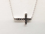 0.45 Cttw Lab Grown Diamonds 0.925 Silver 3.4g Sideways Cross Necklace 20 In Do0725ride