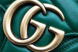 Gucci Gg Marmont Quilted Emerald Green Leather Shoulder Bag Eb0826cxzsa