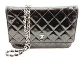 Chanel Wallet On Chain Black Quilted Patent Leather Crossbody Bag Do0825lpcrde