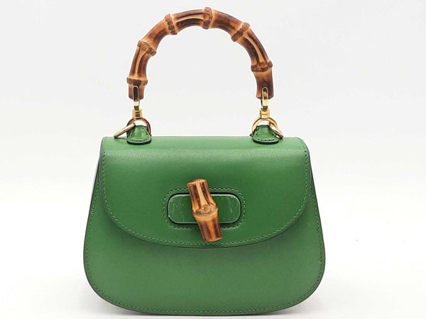 Gucci Mini 1947 Bamboo Crossbody Green Aa0725wxzsa