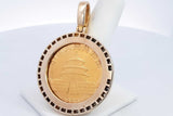 24k Gold Coin Pendant 10k Yellow Gold & Diamond Setting 45.8 Grams Eb0924olxzsa