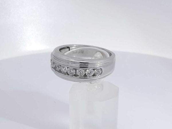 0.90 Cttw Diamond 14k White Gold Wedding Band 7.4 Grams Size 10 Aa0825worsa