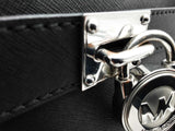 Michael Kors Saffiano Lock Tote Black Handbag Aa0826wzsa