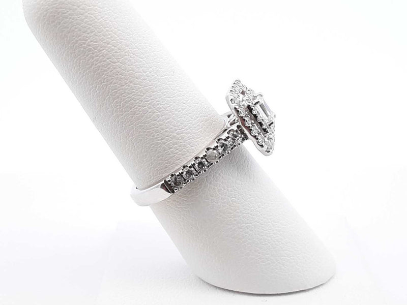 1.32 Cttw Diamond & 14k White Gold Double Halo Ring 4.1 Gram Sz 6.75 Fw0725pzxdu
