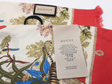 Gucci 100th Anniversary Multicolor Gg Floral Tiger Silk Scarf Do0826lxzde