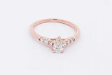 0.51ctw Pear Shape Diamond Ring In 14k Rose Gold 3 Grams Size 8.5 Eb0126rxzsa