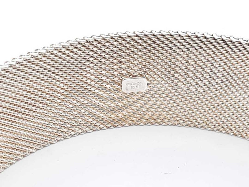 Tiffany & Co Sterling Silver Somerset Mesh Bangle 7.5 32.3g Lh07lrxde