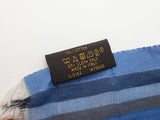 Louis Vuitton Monogram Madras Etoile Blue Brown Plaid Cotton Scarf Do1225wxzde