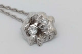 0.3cttw Diamond Nugget Pendant Necklace 14k White Gold 9.9g 24.5 In Eb0926crxsa