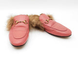 Gucci Princetown Horsebit Fur Lined Mules In Pink Leather Size 9 Fw0926lordu