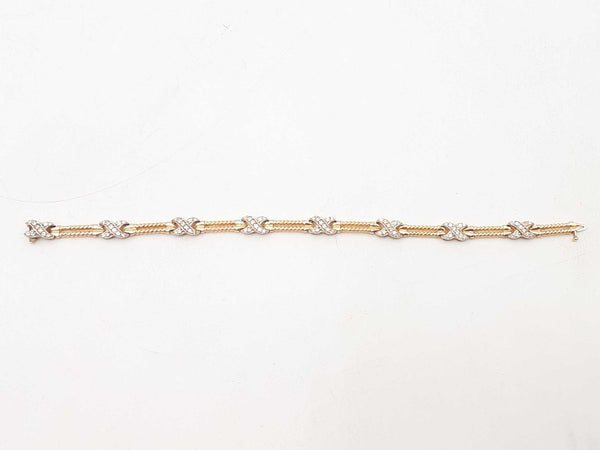 1.60ctw Diamonds 14k Tricolor Gold 14k 15.1 Grams Bracelet 6 Inch Sd0425czxsa
