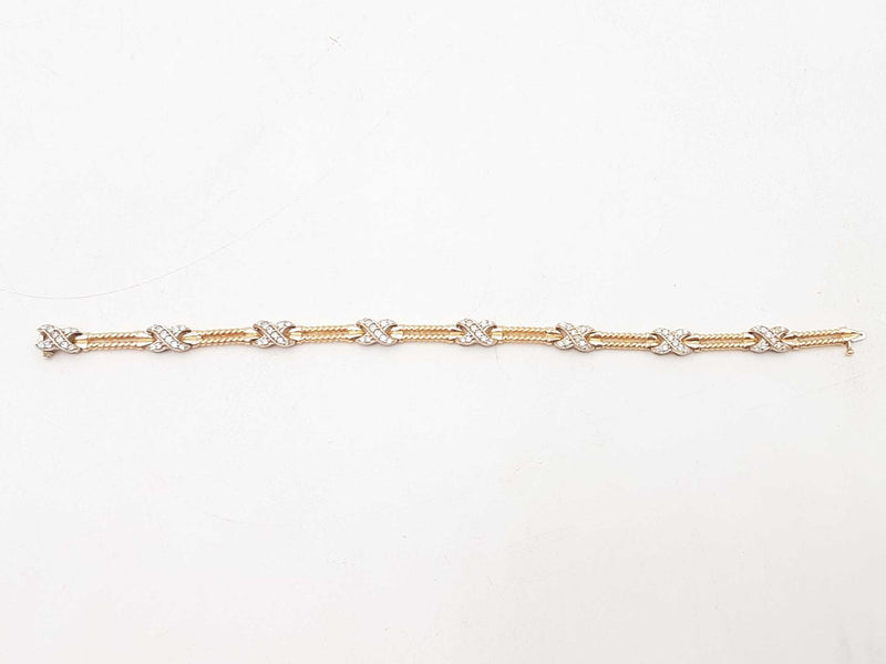 1.60ctw Diamonds 14k Tricolor Gold 14k 15.1 Grams Bracelet 6 Inch Sd0425czxsa