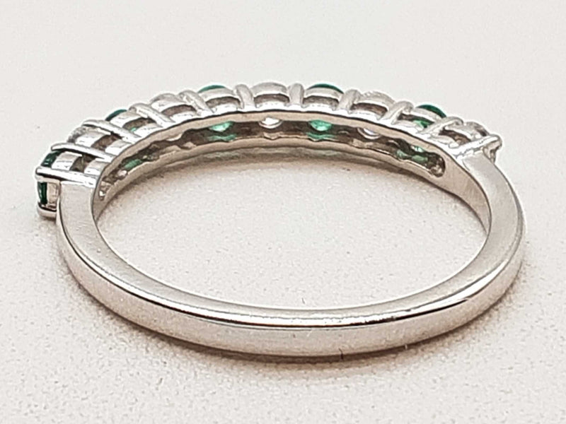 Lab Grown Diamonds Emeralds 0.925 Silver 1.9g Ring Size 7 Do0525pcde
