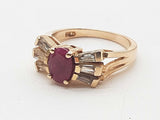 Ruby 14k Yellow Gold 4.1g Bow Ring Size 5.75 Do0726wxzde
