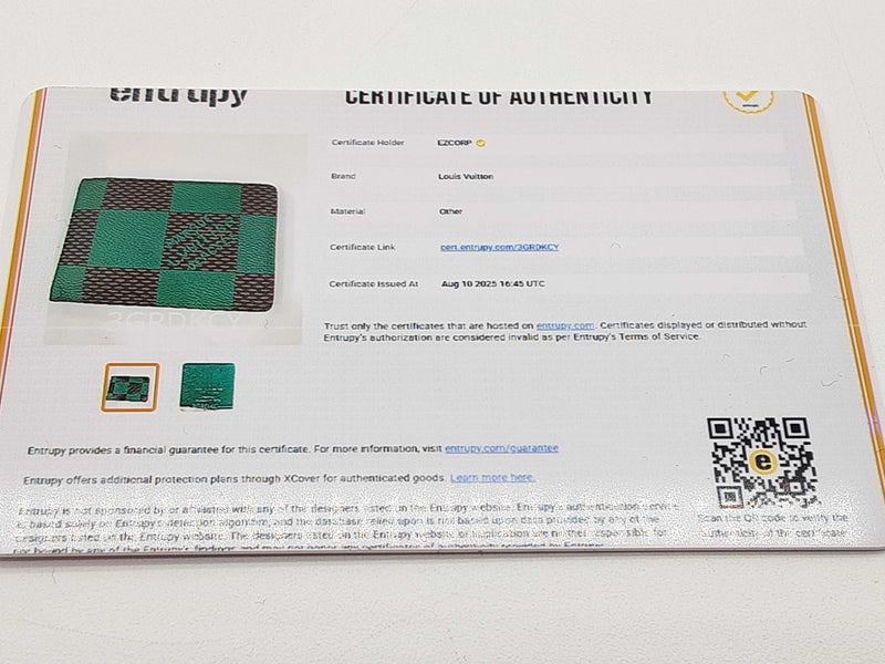 Louis Vuitton Green Damier Coated Canvas Leather Bifold Wallet Do0925oxzde